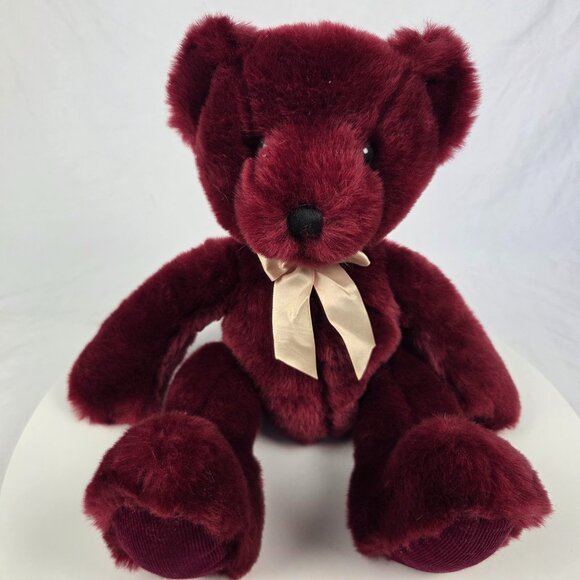 Russ Berrie And Co Inc RussPlus RHAPSODY Deep Burgundy Bear Plush Animal 16" - Picture 1 of 5
